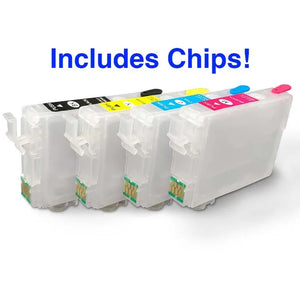 212XL Alternative Refillable Inkjet Cartridge for WF2830, WF2850, XP4100, XP4105 w/ single use chips