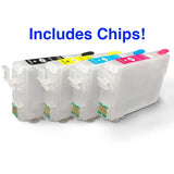 212XL Alternative Refillable Inkjet Cartridge for WF2830, WF2850, XP4100, XP4105 w/ single use chips