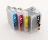 252XL Sublimation Ink Cartridge Set with Automatic Reset Chips for WF7710, WF7210, WF7720 - Refillable!