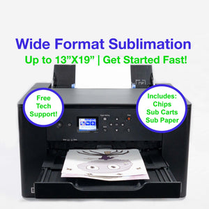 Large Format Sublimation Printer Bundle WF7310 with Refillable Cartridges, Sublimation Ink & Paper