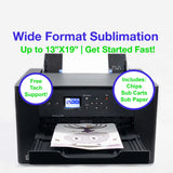 Large Format Sublimation Printer Bundle WF7310 with Refillable Cartridges, Sublimation Ink & Paper